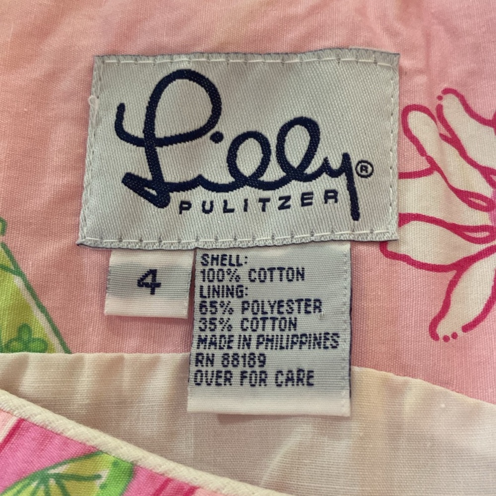 Lilly Pulitzer Pink Sleeveless Dress with Floral and Cocktail Print - Picture 3 of 12